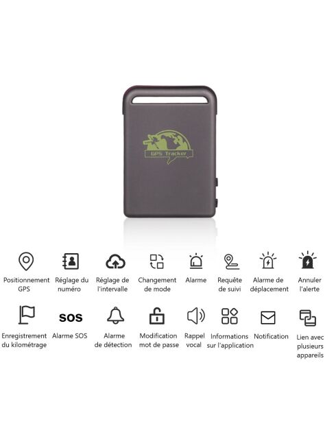 Traqueur GPS à carte Sim Gris