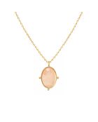 Collier New Calypso en Laiton doré & Quartz rose