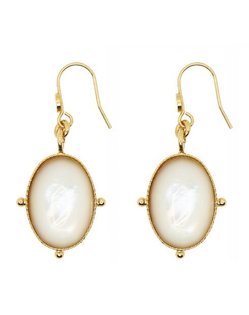 Boucles d'oreilles New Calypso en Laiton doré & Nacre