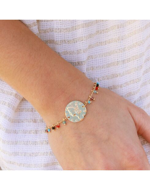 Bracelet Aureus en Laiton doré & Turquoise