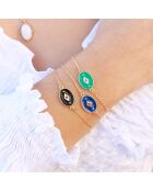 Bracelet Indie en Laiton doré, Email & Zircone