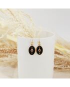 Boucles d'oreilles Indie en Laiton doré, Email & Zircone