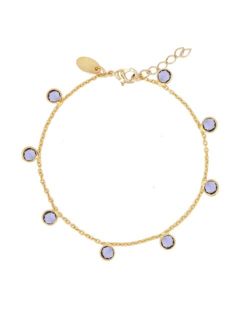Bracelet Loulou en Laiton doré & Iolite