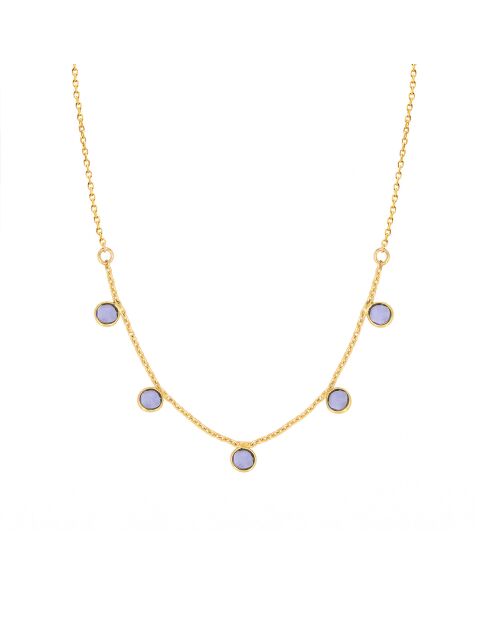 Collier Loulou en Laiton doré & Iolite