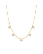 Collier Loulou en Laiton doré & Quartz rose