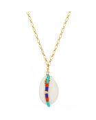 Sautoir Fidji en Laiton doré, Coquillage Cauri & Perles Miyuki
