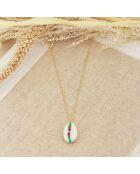 Sautoir Fidji en Laiton doré, Coquillage Cauri & Perles Miyuki