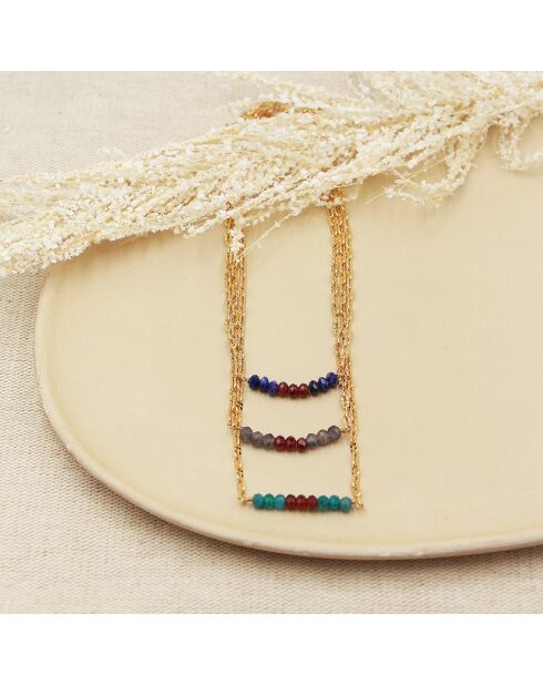 Collier Holy en Laiton doré & Iolite