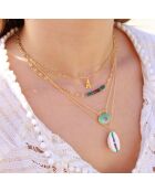 Collier New Deva en Laiton doré & Crysoprase