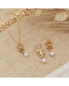 Boucles d'oreilles Farah en Laiton doré & Perle d'eau douce