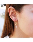 Boucles d'oreilles Farah en Laiton doré & Perle d'eau douce