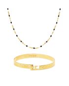 Coffret Jonc Eternity & Collier Tutti en Laiton doré & Résine