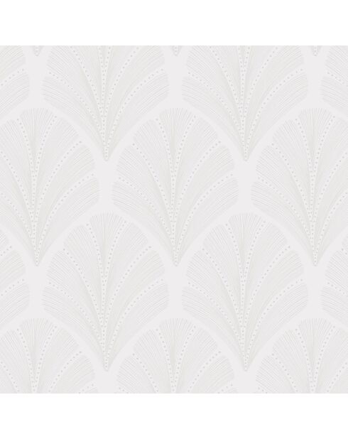 Papier peint Louise Big Plume Blanc - 53 x 1005 cm
