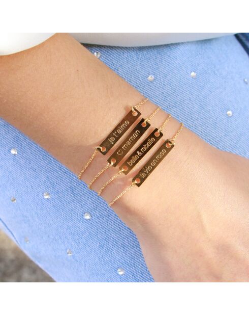 Bracelet Maman Coeur en Laiton doré