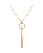 Collier Pompon Belize en Laiton doré, Résine & Zircone