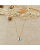 Collier Eye en Laiton doré & Résine