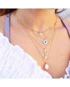 Collier Eye en Laiton doré & Résine