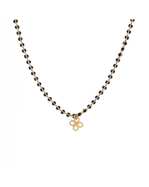 Collier Alena Fleur en Laiton doré & Résine