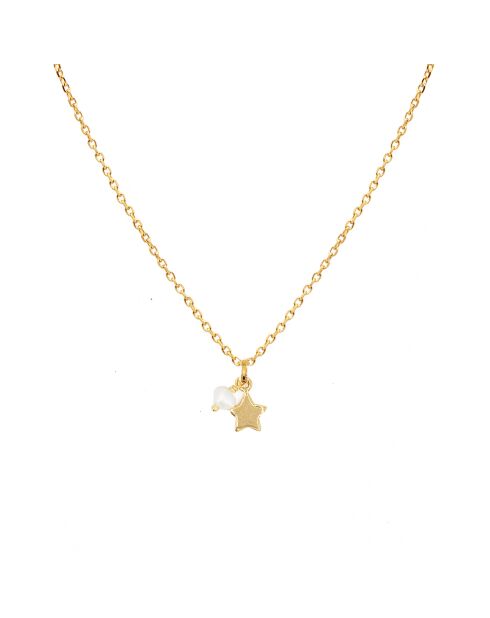 Collier Stella en Laiton doré & Perle d'eau douce