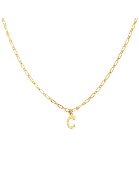 Collier Alphabet C en Laiton doré