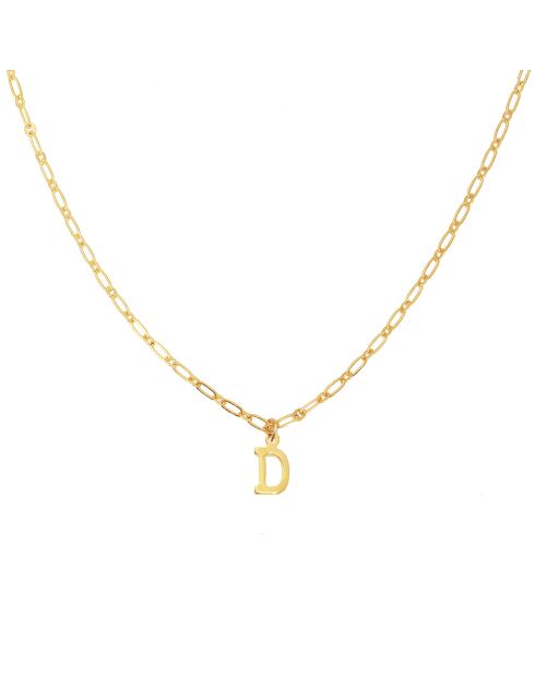 Collier Alphabet D en Laiton doré