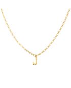Collier Alphabet J en Laiton doré