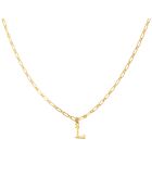 Collier Alphabet L en Laiton doré