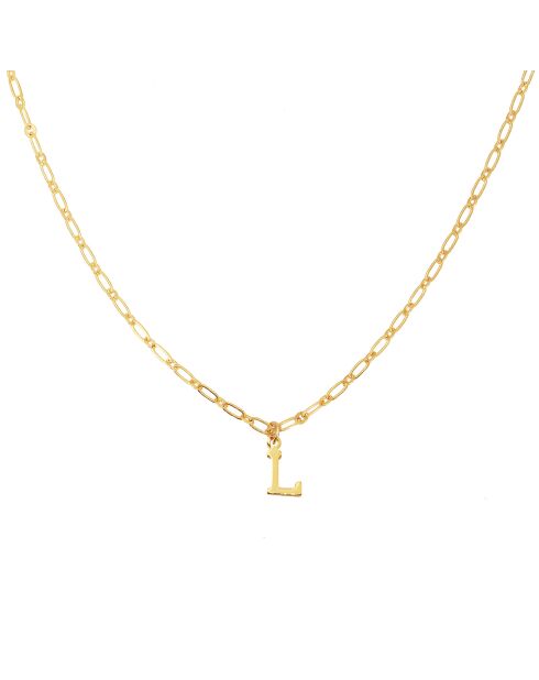 Collier Alphabet L en Laiton doré