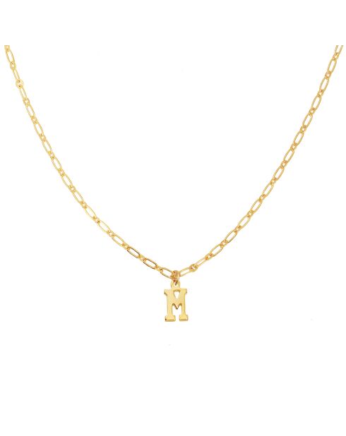 Collier Alphabet M en Laiton doré