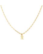 Collier Alphabet R en Laiton doré
