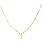 Collier Alphabet T en Laiton doré