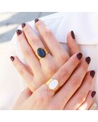 Bague ajustable New Calypso en Laiton doré & Nacre
