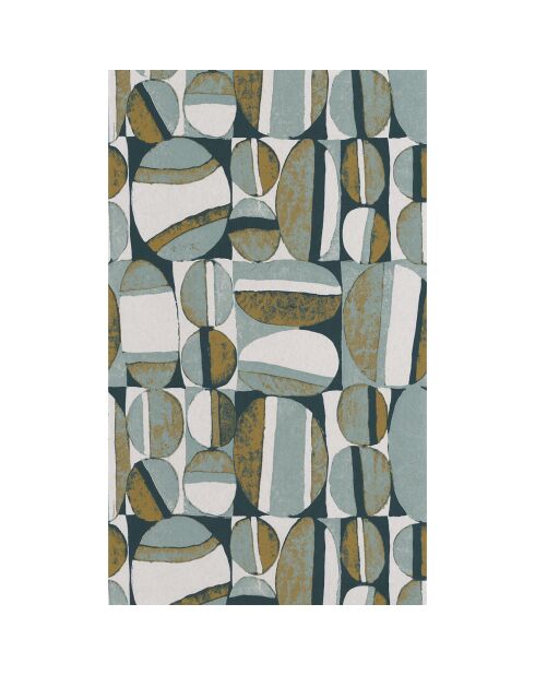 Papier peint Nangara Anangu Bleu/Vert/Emeraude - 53 x 1005 cm