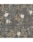 Papier peint Jardins Suspendus Camelia Marron - 53 x 1005 cm