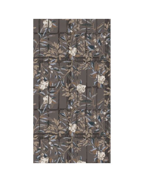 Papier peint Jardins Suspendus Camelia Marron - 53 x 1005 cm