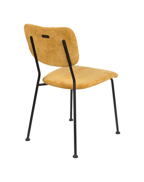 2 sillas Benson de terciopelo ocre - 56x47x81 cm