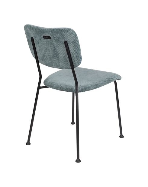 2 sillas Benson de terciopelo gris - 56x47x81 cm