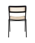 2 Chaises Jort Rotin noires - 51x47x81 cm