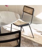 2 Chaises Jort Rotin noires - 51x47x81 cm