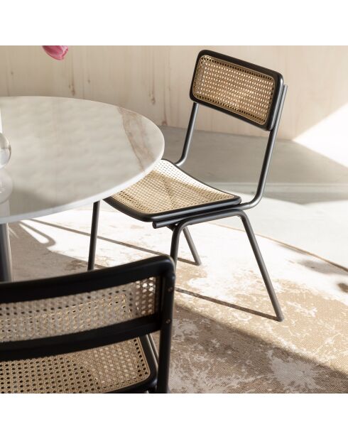 2 Chaises Jort Rotin noires - 51x47x81 cm