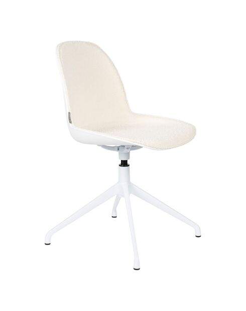 2 Chaises pivotantes Albert Kuip blanches - 52x45x83.6 cm