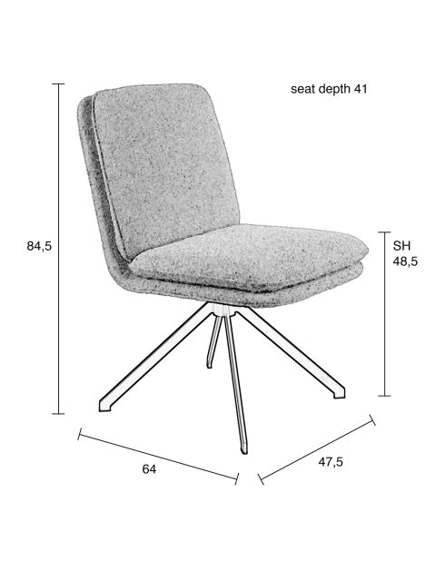 2 ChaisesTyler bouclette blanches - 64x47.5x84.5 cm