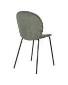 2 Chaises Bonnet velours vertes - 53x45x84 cm