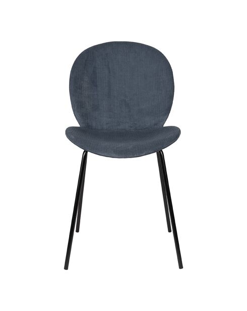 2 Chaises Bonnet velours bleues - 53x45x84 cm