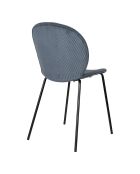 2 Chaises Bonnet velours bleues - 53x45x84 cm