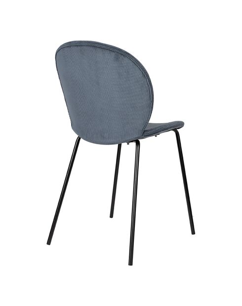 2 Chaises Bonnet velours bleues - 53x45x84 cm