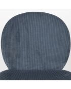 2 Chaises Bonnet velours bleues - 53x45x84 cm