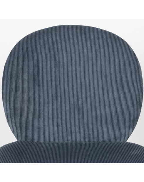 2 Chaises Bonnet velours bleues - 53x45x84 cm