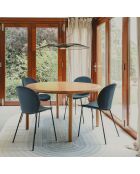2 Chaises Bonnet velours bleues - 53x45x84 cm