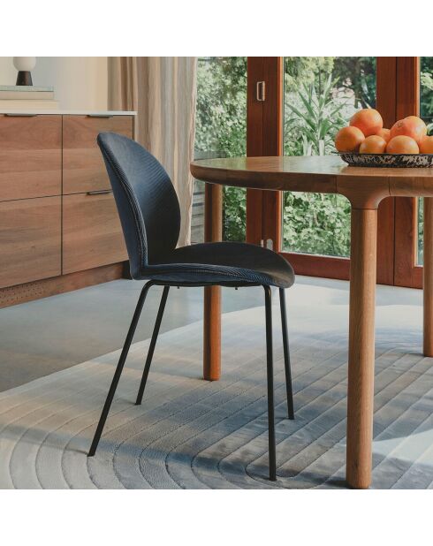 2 sillas con capó de terciopelo azul - 53x45x84 cm